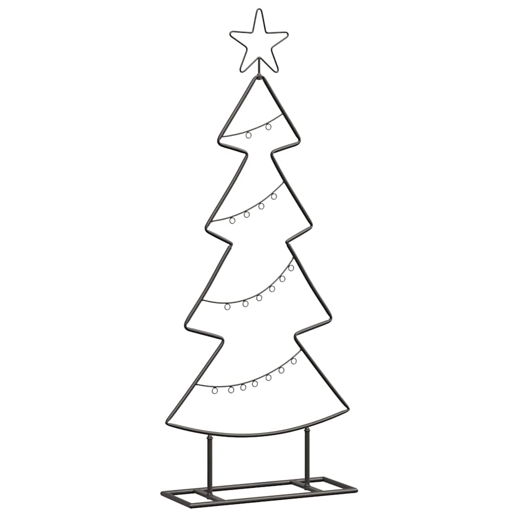 Metall Weihnachtsbaum mit Ständer Schwarz 90 cm Stahl