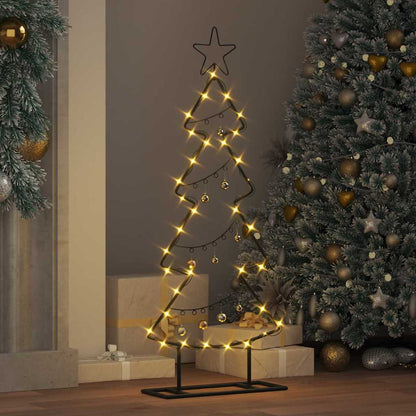 Metall Weihnachtsbaum mit Ständer Schwarz 90 cm Stahl