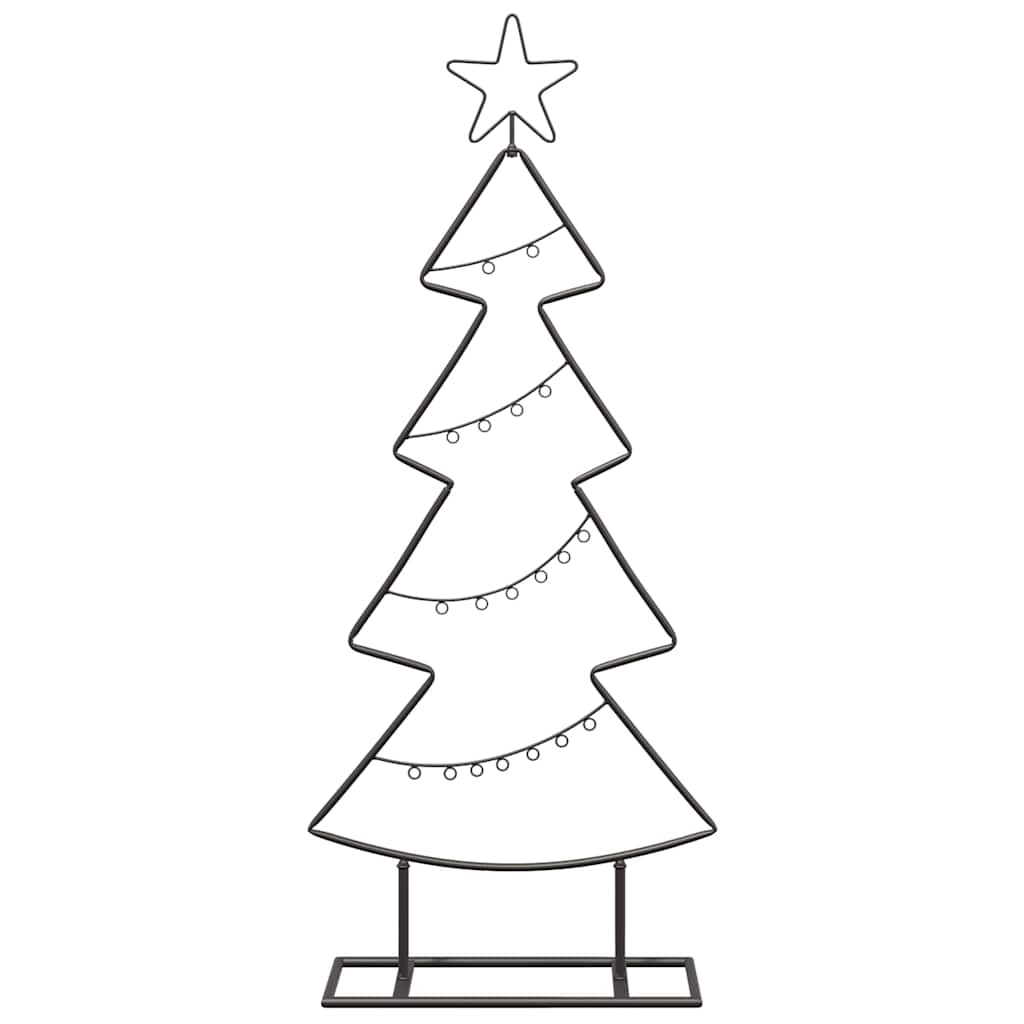 Metall Weihnachtsbaum mit Ständer Schwarz 90 cm Stahl