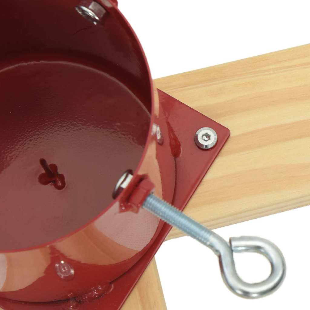 Weihnachtsbaumständer Rot 50 x 50 x 16 cm Massives Kiefernholz