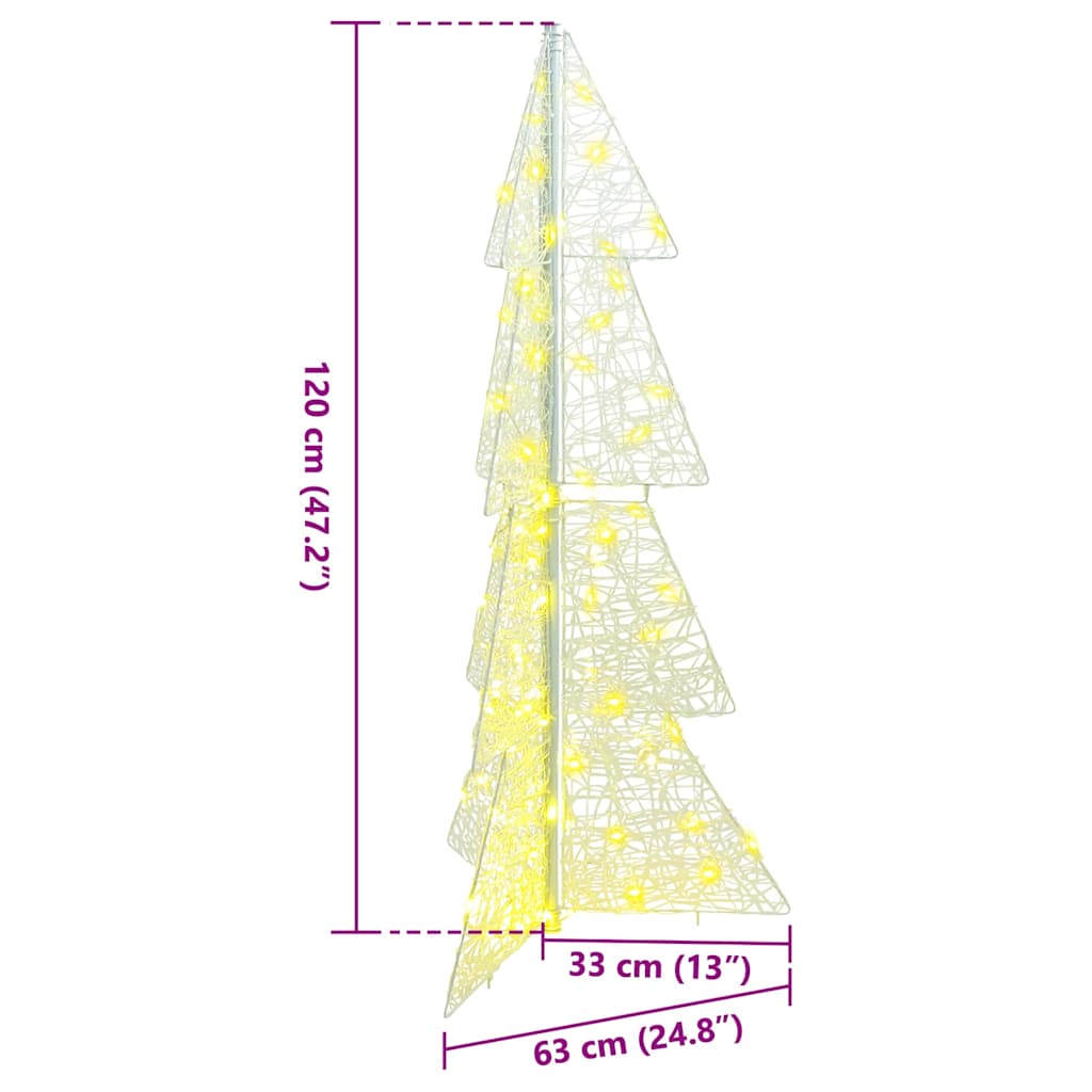 Weihnachtsbaum mit 100 LEDs Warmes Weiß 120 cm Acryl