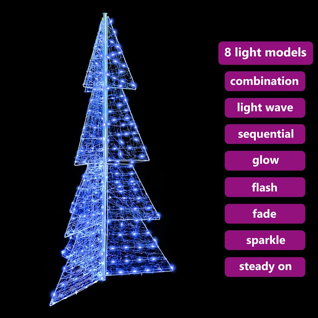 Weihnachtsbaum mit 240 LEDs Blau 180 cm Acryl