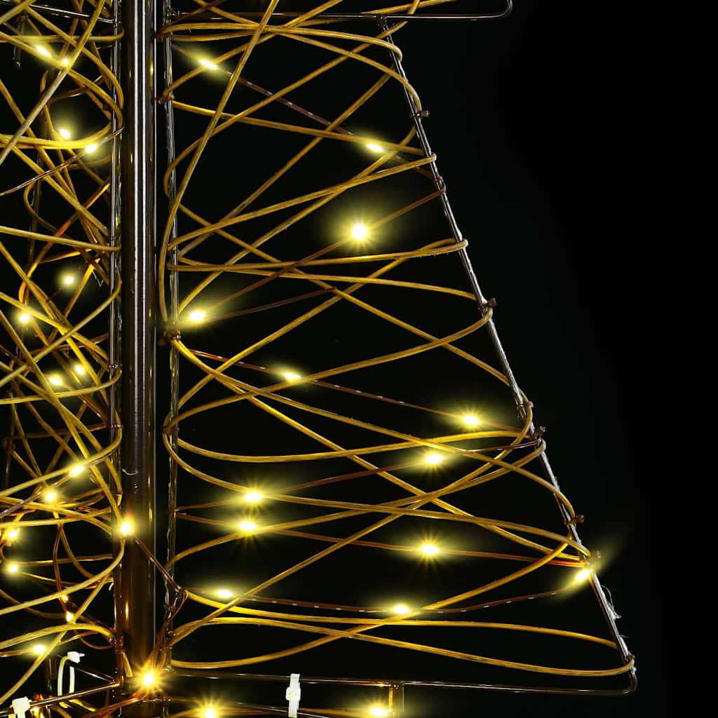 Weihnachtsbaum mit 100 LEDs Warmes Weiß 120 cm Rattan