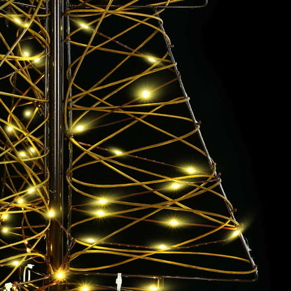 Weihnachtsbaum mit 240 LEDs Warmes Weiß 180 cm Rattan