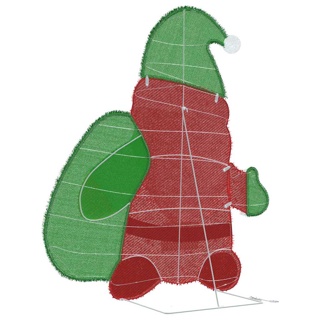 Beleuchteter Weihnachtsmann Warmes Weiß 62 x 70 cm Lamé-Stoff