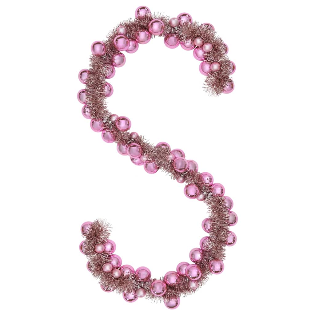 Weihnachtskugelgirlande Rosa 186 cm Polystyrol