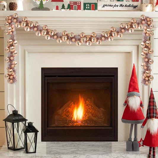 Weihnachtskugelgirlande Roségold 186 cm Polystyrol