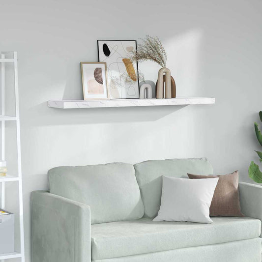 Wandregal Weiß Marmor 120 x 23,5 x 4 cm Holzwerkstoff