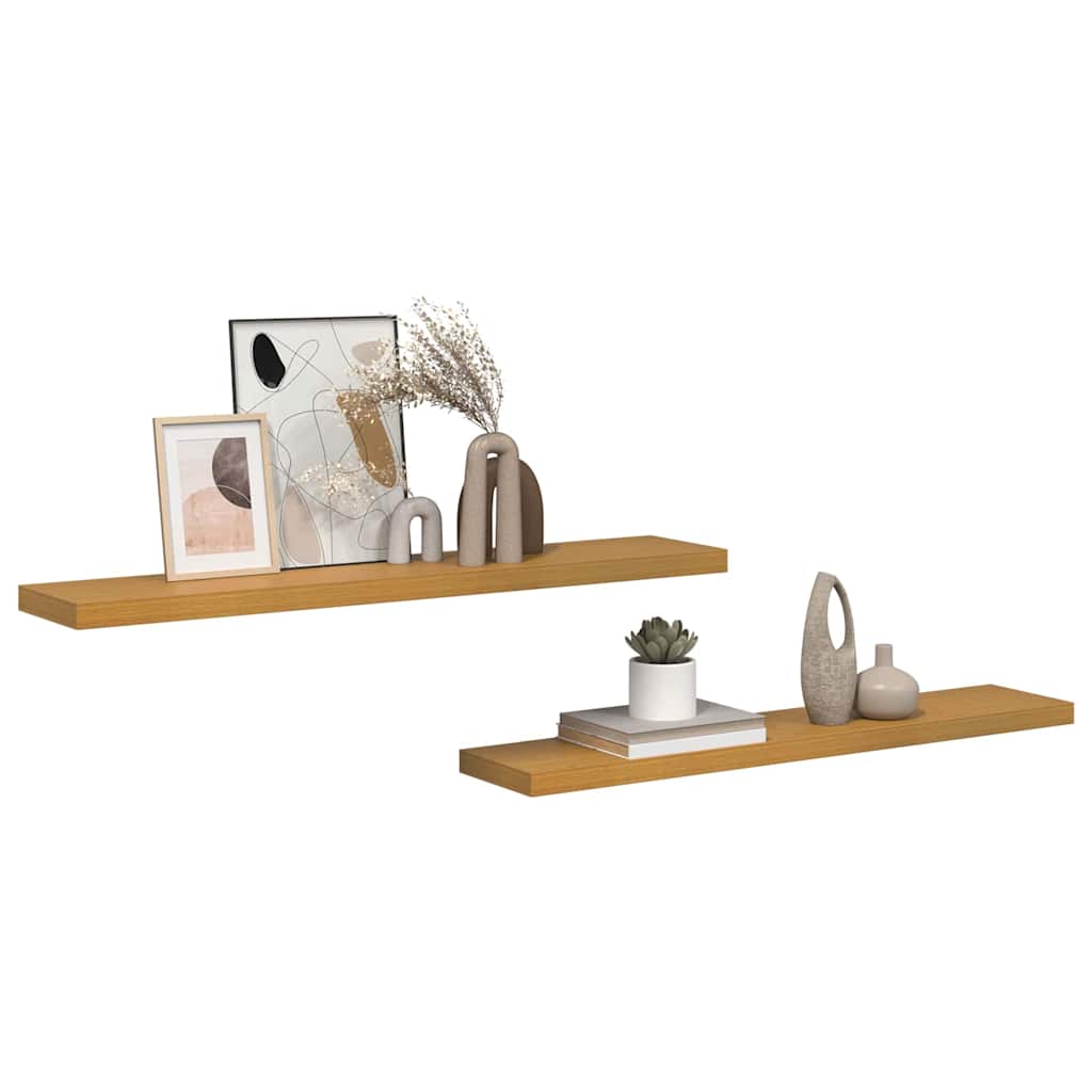 Wandregal 2 pcs Beige 120 x 23,5 x 4 cm Holzwerkstoff