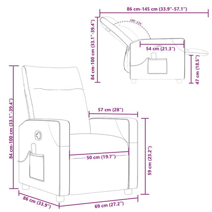 Massage Relaxsessel Dunkelgrau 69 x 86 x 100 cm Stoff