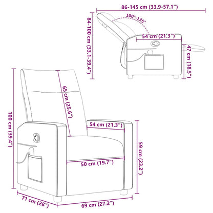 Massage Relaxsessel Dunkelgrau 69 x 86 x 100 cm Stoff