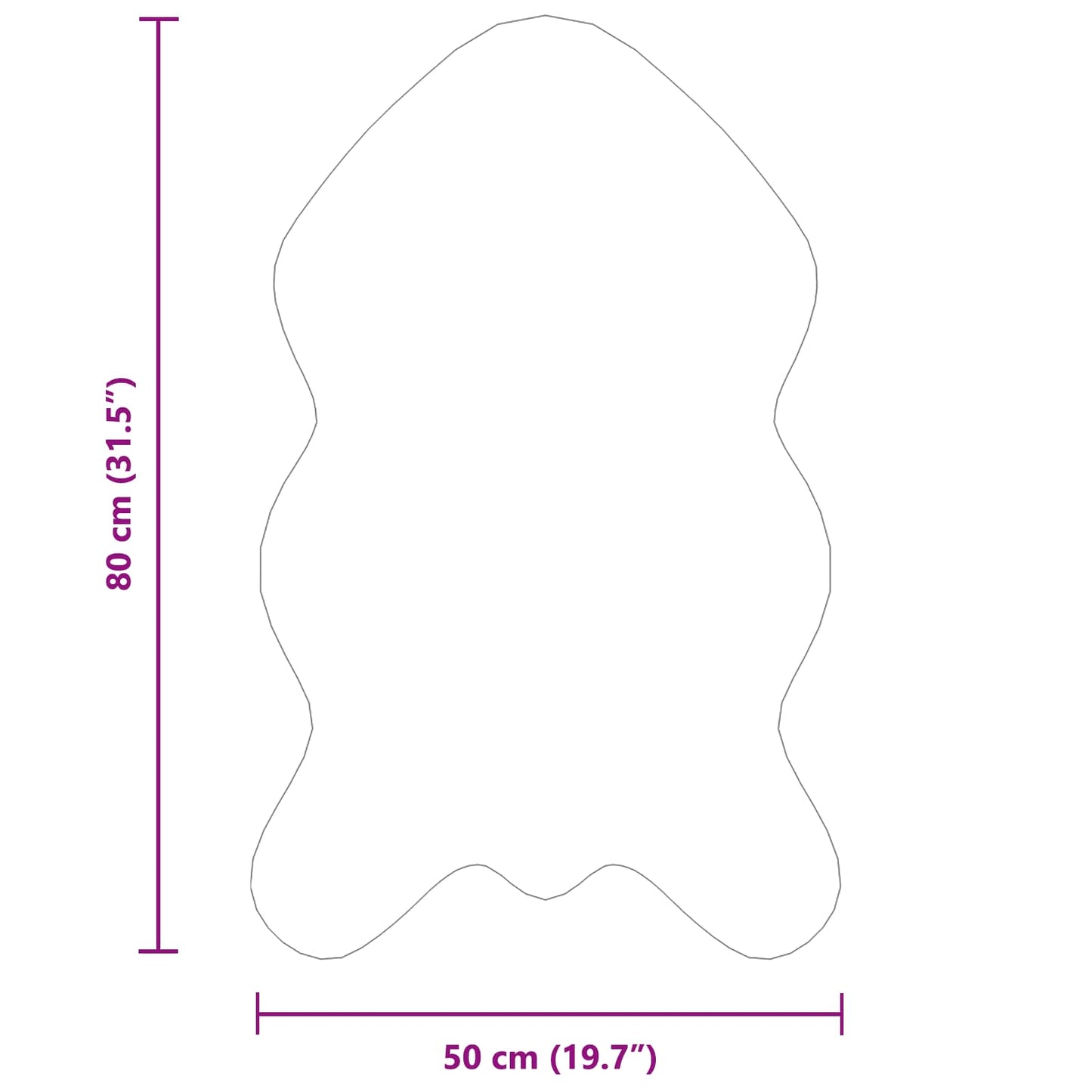 Kunstfell Hasen Teppich Olite Creme 50 x 80 cm Polyester