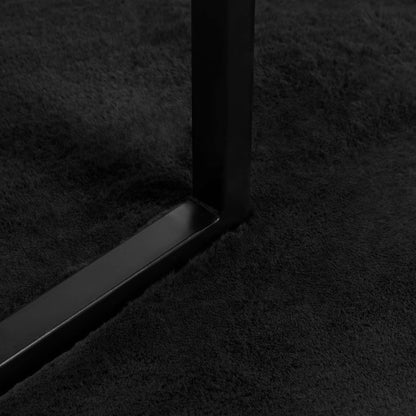 Kunstfell Hasen Teppich Olite Schwarz 60 x 90 cm Polyester