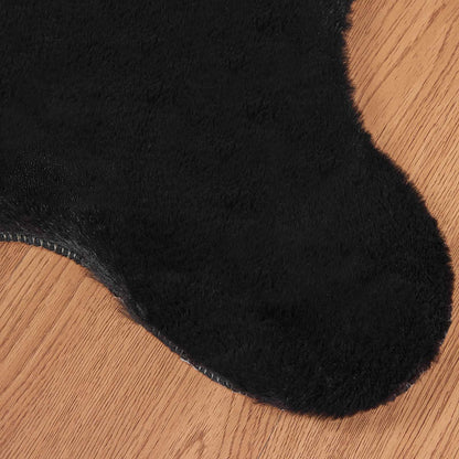 Kunstfell Hasen Teppich Olite Schwarz 60 x 90 cm Polyester