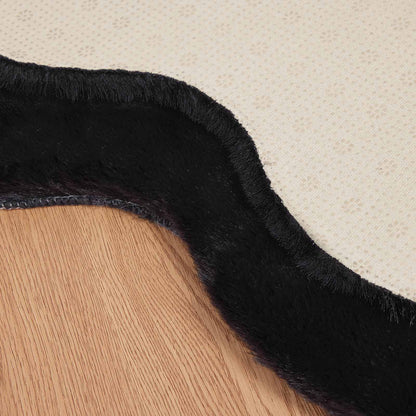 Kunstfell Hasen Teppich Olite Schwarz 60 x 90 cm Polyester