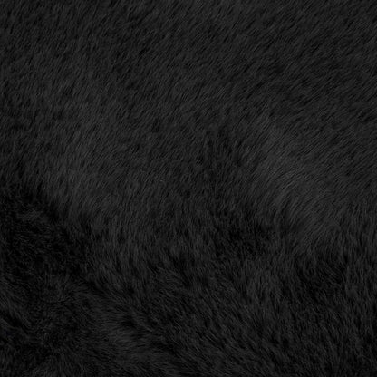 Kunstfell Hasen Teppich Olite Schwarz 60 x 90 cm Polyester