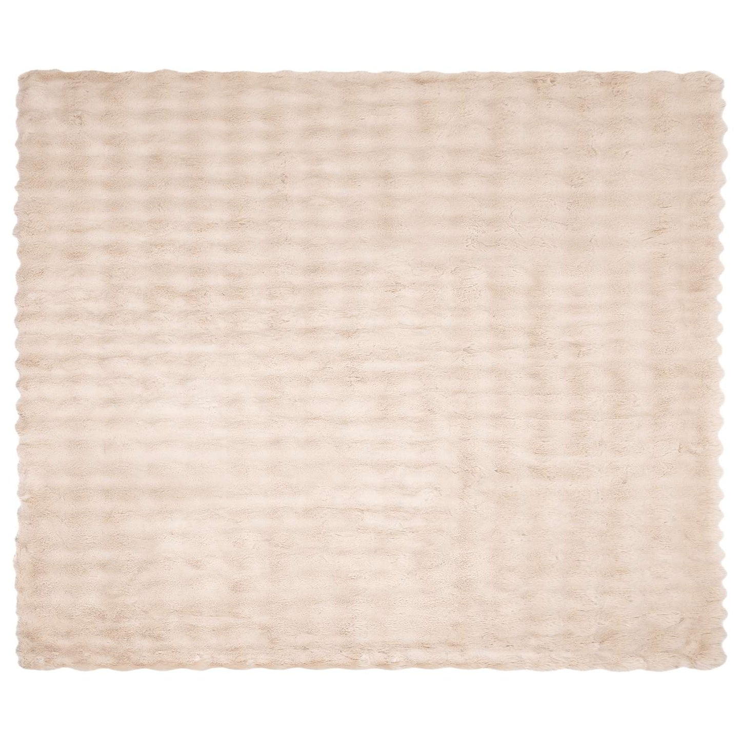 Kunstfell Kaninchenfell Decke Beige 240 x 270 cm Polyester