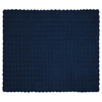 Kunstfell Kaninchenfell Decke Marineblau 220 x 240 cm Polyester