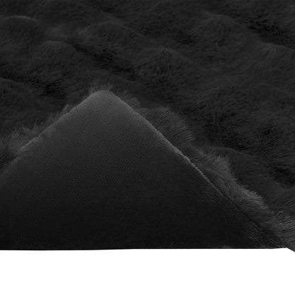 Kunstfell Kaninchenfell Decke 4 pcs Schwarz 130 x 150 cm