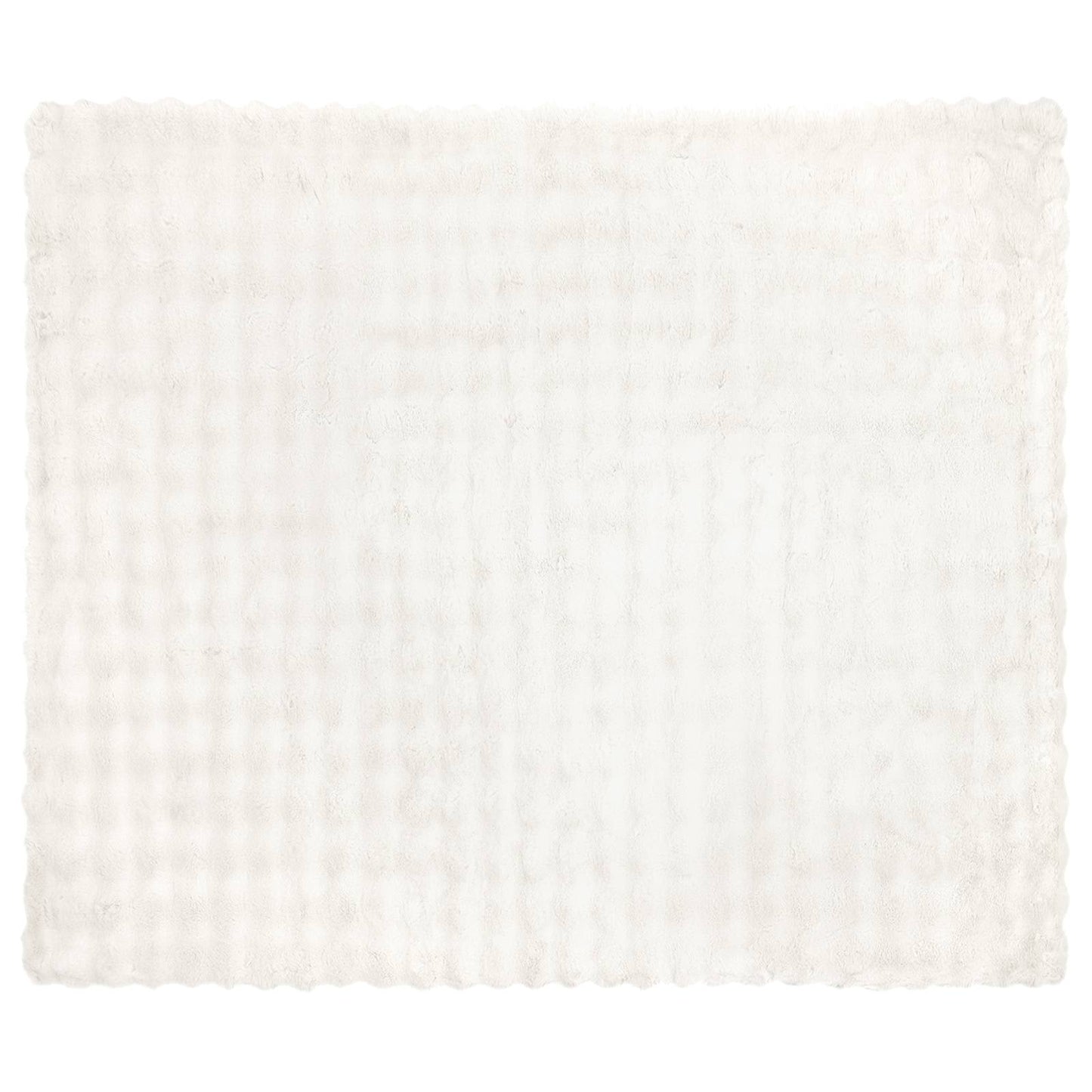 Kunstfell Kaninchenfell Decke Weiß 240 x 270 cm Polyester