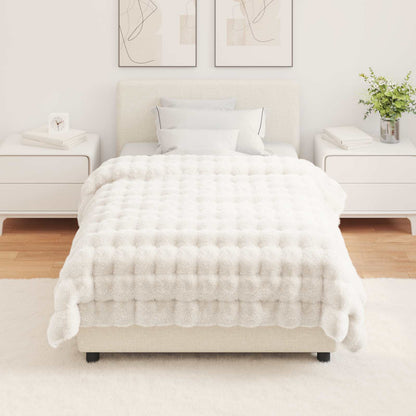 Kunstfell Kaninchenfell Decke 4 pcs Weiß 130 x 150 cm Polyester
