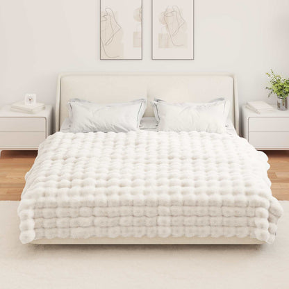 Kunstfell Kaninchenfell Decke 4 pcs Weiß 150 x 220 cm Polyester
