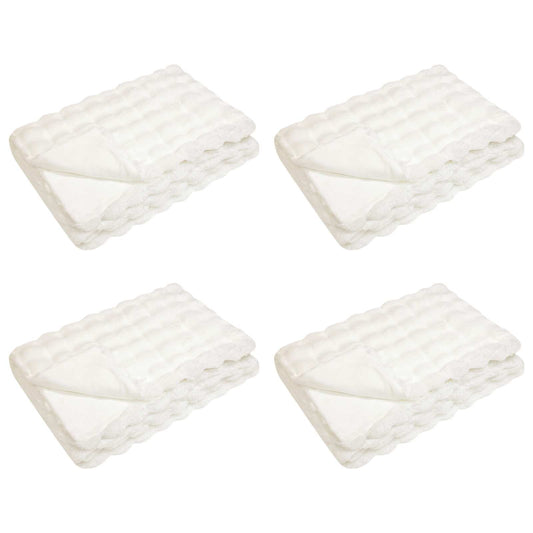 Kunstfell Kaninchenfell Decke 4 pcs Weiß 240 x 270 cm Polyester