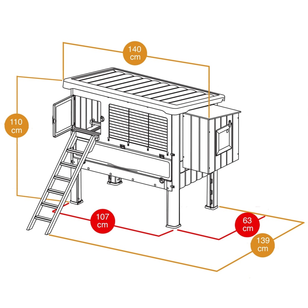 Ferplast Hühnerstall Happy Farm 120 Kunststoff Beige 57320000