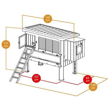 Ferplast Hühnerstall Happy Farm 120 Kunststoff Beige 57320000