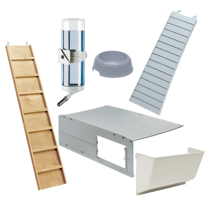 Ferplast Kaninchenkäfig Multipla Double 107,5x72x96,5 cm Schwarz