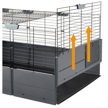 Ferplast Kaninchenkäfig Multipla Double 107,5x72x96,5 cm Schwarz