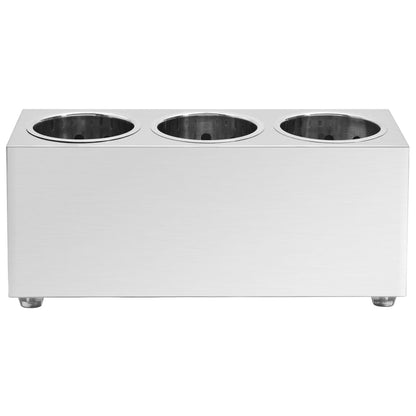 Besteckbehälter 3 Fächer Rechteckig Edelstahl