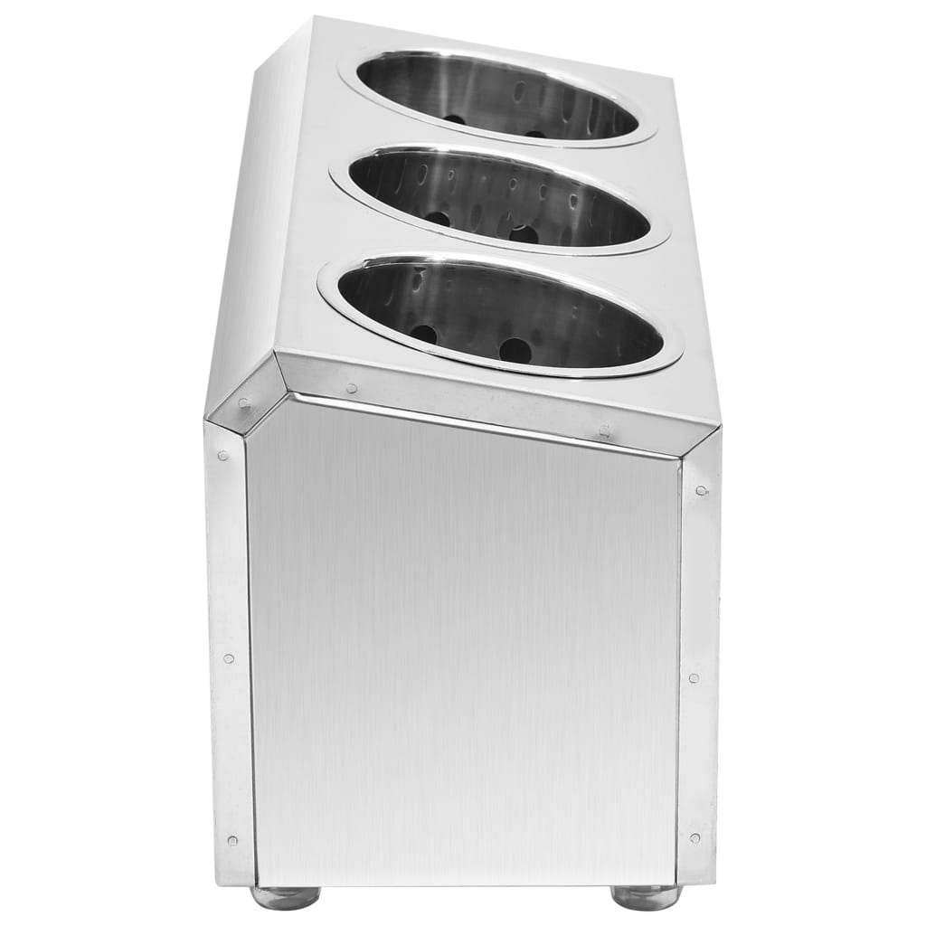 Besteckbehälter 3 Fächer Rechteckig Edelstahl