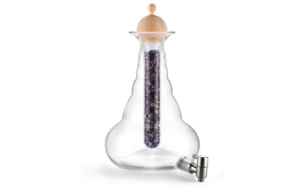 Vitalkaraffe Universe Platin mit Glaseinsatz und Arvenholzdeckel 10L