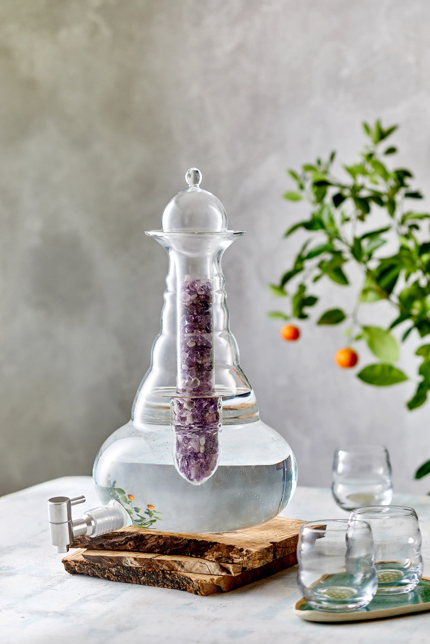 Vitalkaraffe Beauty Platin mit Glaseinsatz 5L