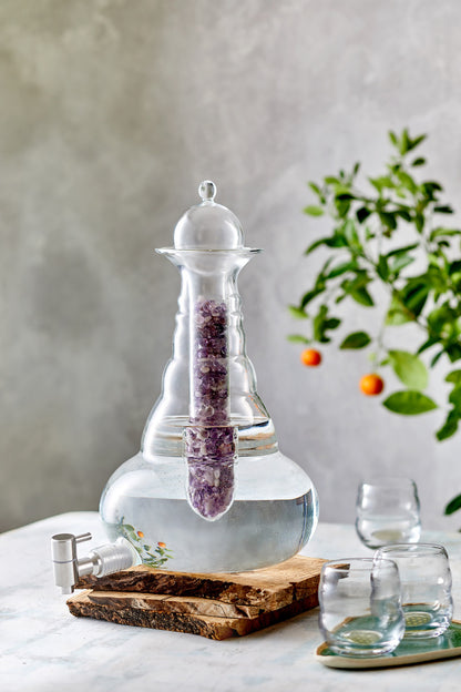 Vitalkaraffe Beauty Platin mit Glaseinsatz 5L