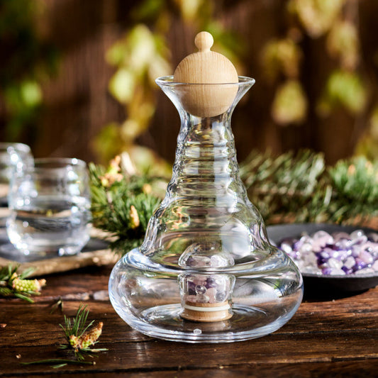 Vitalkaraffe Alladin mit Edelsteinen und Arvenholzdeckel 1.2L