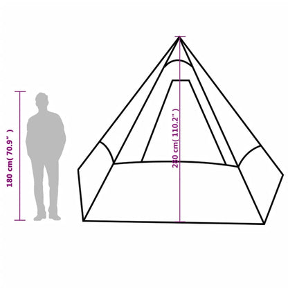 Tipi-Campingzelt 7 Personen Grün Wasserdicht