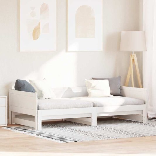 Ausziehbares Tagesbett Weiß 203,5 x 184 x 56,5 cm