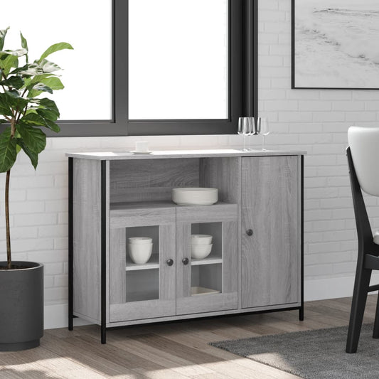 Sideboard Grau Sonoma 100x35x75 cm Holzwerkstoff