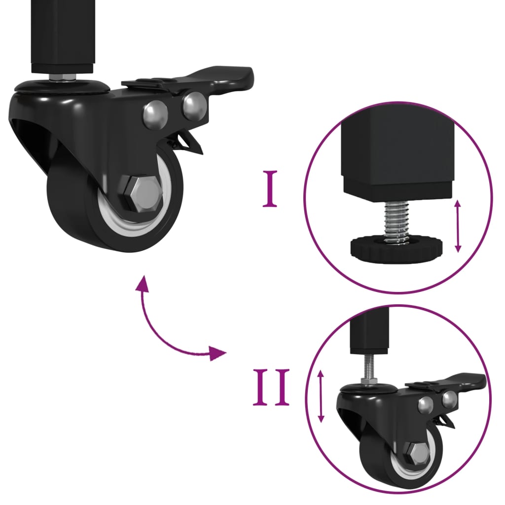 Küchenwagen Schwarz 87,5x38,5x84,5 cm Holzwerkstoff
