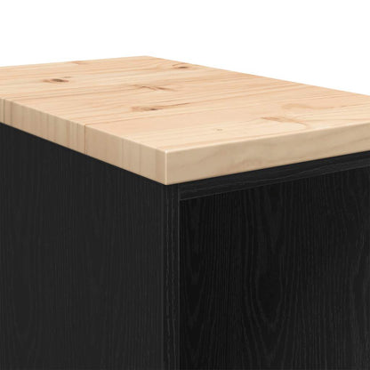 Garagen-Aufbewahrungsschrank Schwarz Massivholz Kiefer