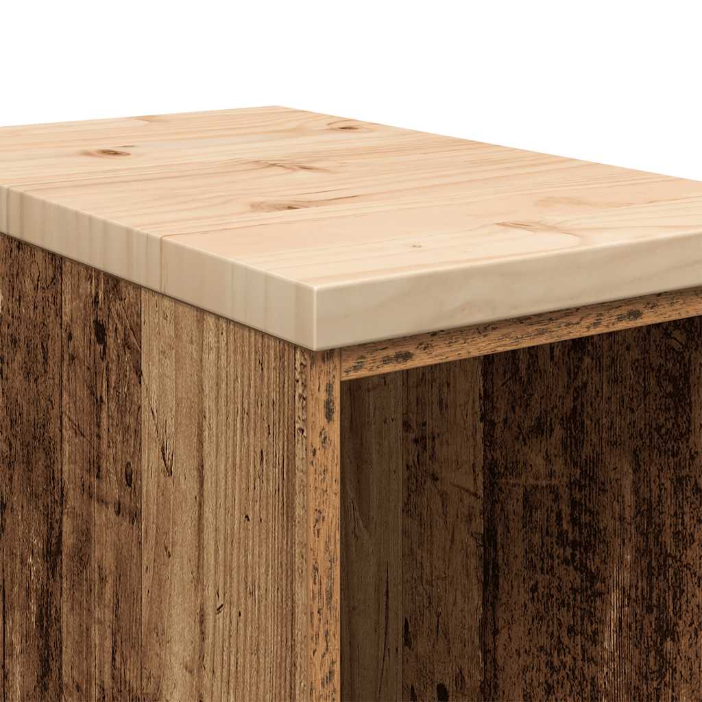 Garagen-Aufbewahrungsschrank Altholz-Optik Massivholz Kiefer