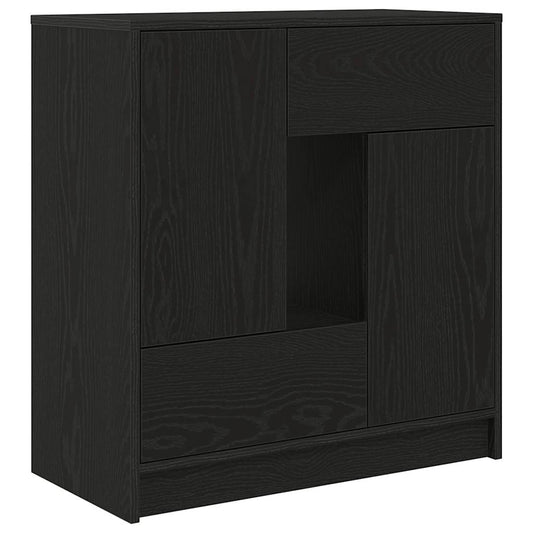 Sideboard mit Schubladen und Türen Schwarz Eichen-Optik