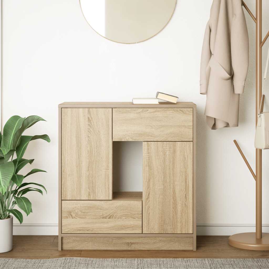 Sideboard mit Schubladen und Türen Sonoma-Eiche 70,5x34x74,5 cm