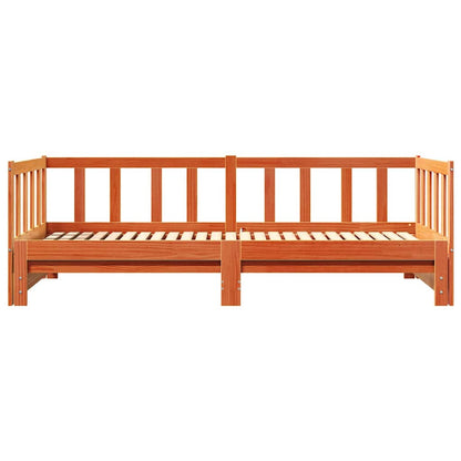 Ausziehbares Tagesbett Wachsbraun 193,5 x 184 x 66 cm