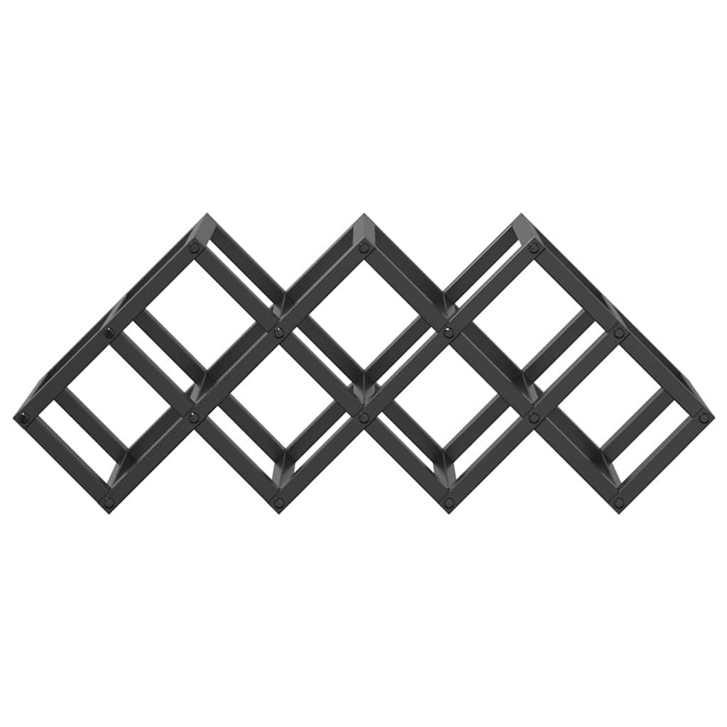 Weinregal Schwarz 63 x 16.5 x 25 cm Pulverbeschichteter Stahl