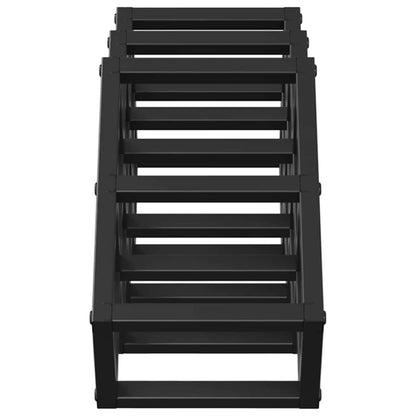 Weinregal Schwarz 63 x 16.5 x 25 cm Pulverbeschichteter Stahl