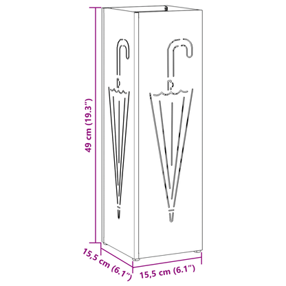 Sonnenschirmhalter Schwarz 15,5 x 15,5 x 49 cm Stahl