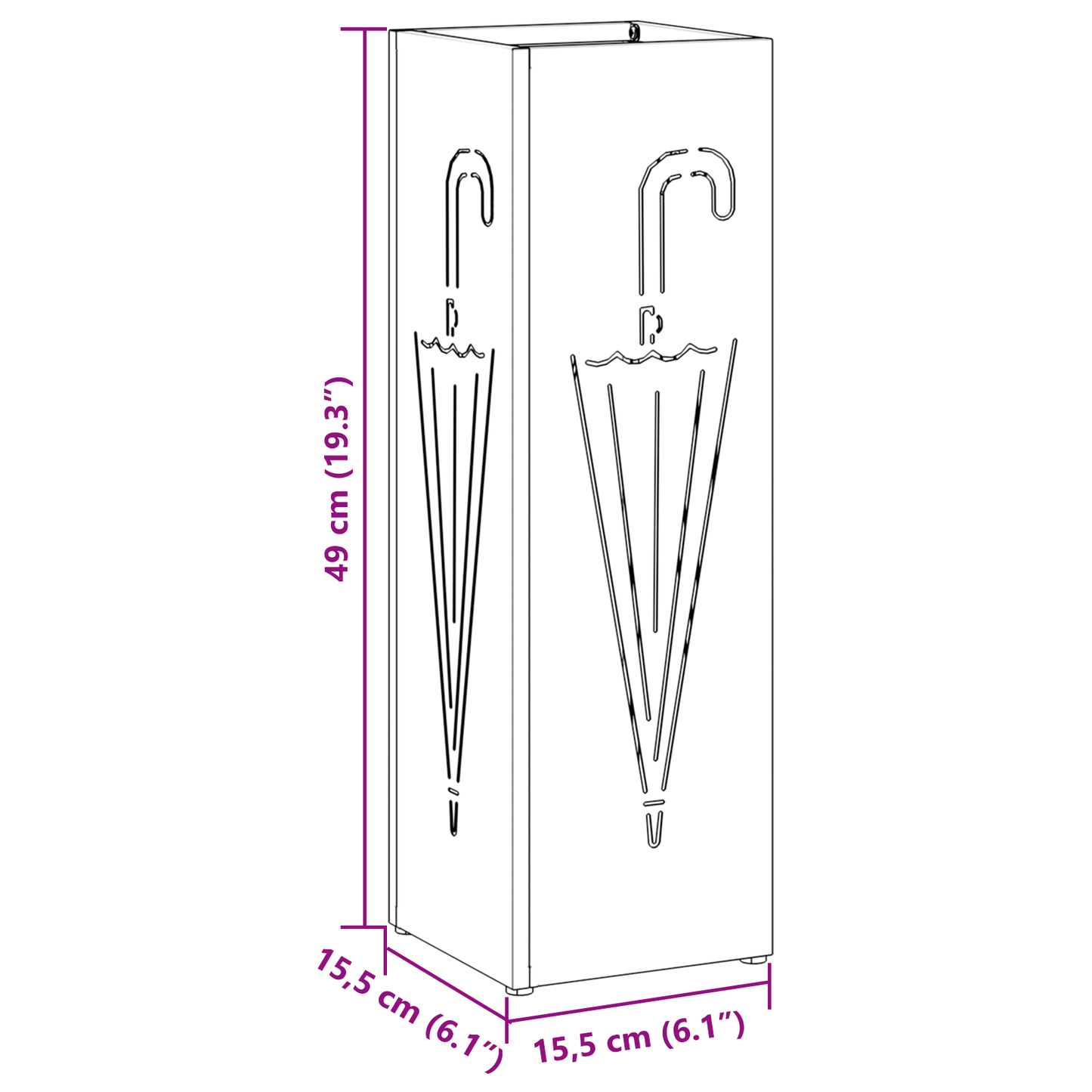 Sonnenschirmhalter Senfgelb 15,5 x 15,5 x 49 cm Stahl